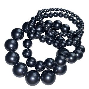 Elegant Black Beaded Jewelry Set